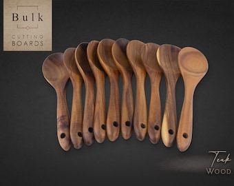 Pack of Teak Wood Mixing Spoons - 10 x 2.75"