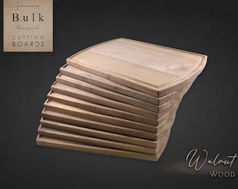 Pack of 10 Engraved Large Walnut Hardwood Cutting Boards with Juice Groove - 10.5" X 16" x 3/4"