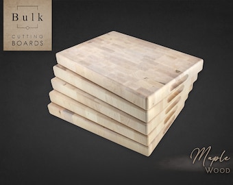 5 Maple End-Grain Cutting Boards with Indented Handles - Bulk Cutting Boards, Cheese Board, Laser Blanks, Resin, Epoxy, End Grain, Hardwood