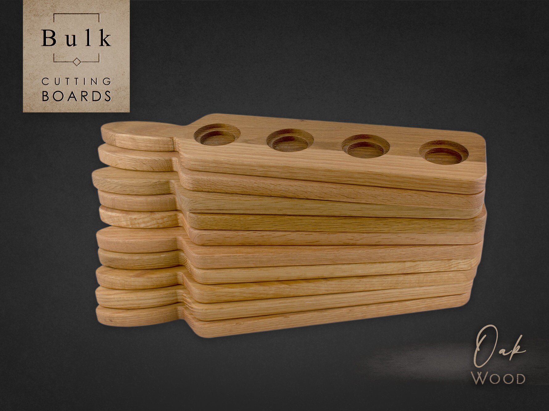 Pack of Oak Wood Flight Boards 4 Slots With Handle 4 X 17 Etsy