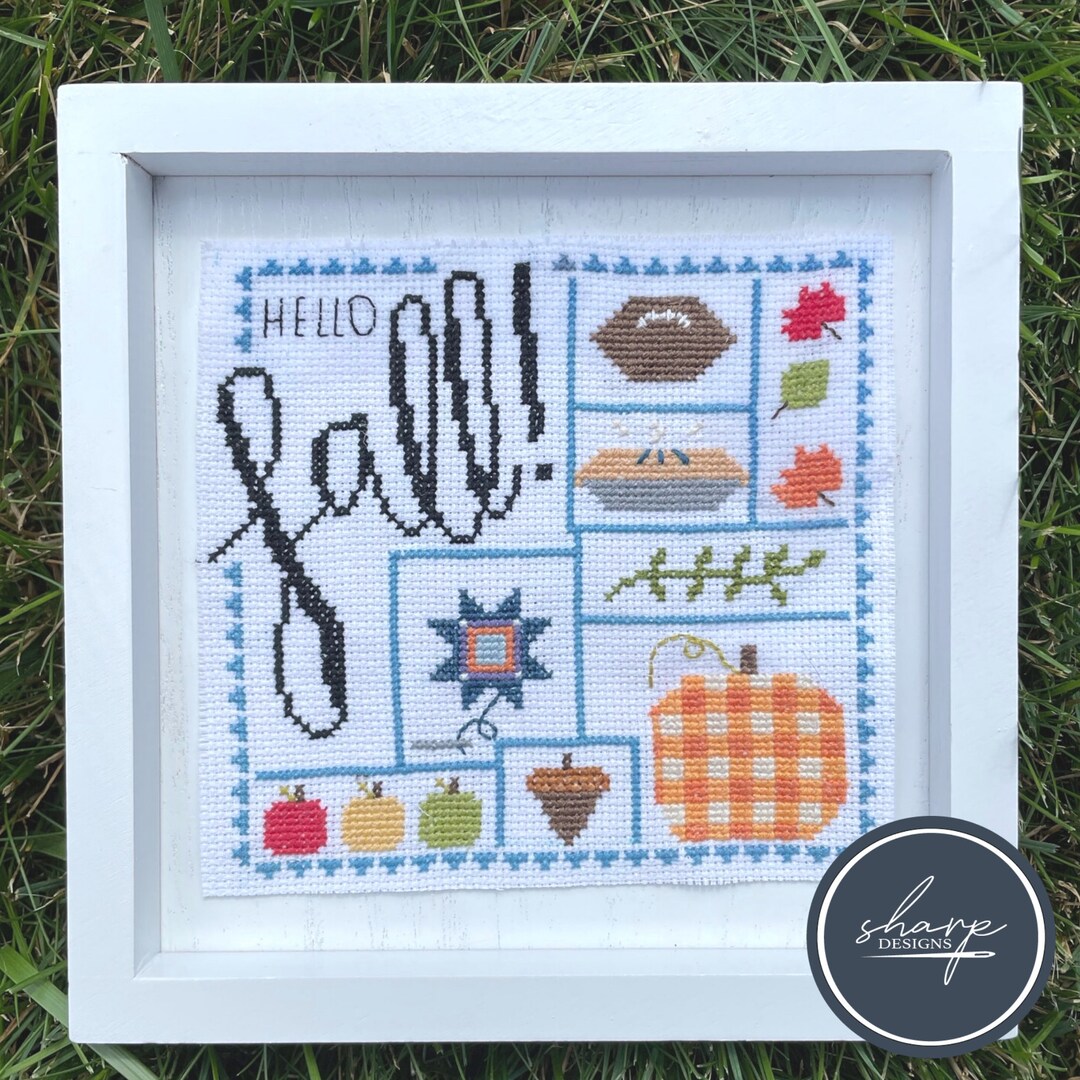 Hello Fall Cross Stitch Pattern - PDF Download - Fall Cross Stitch ...