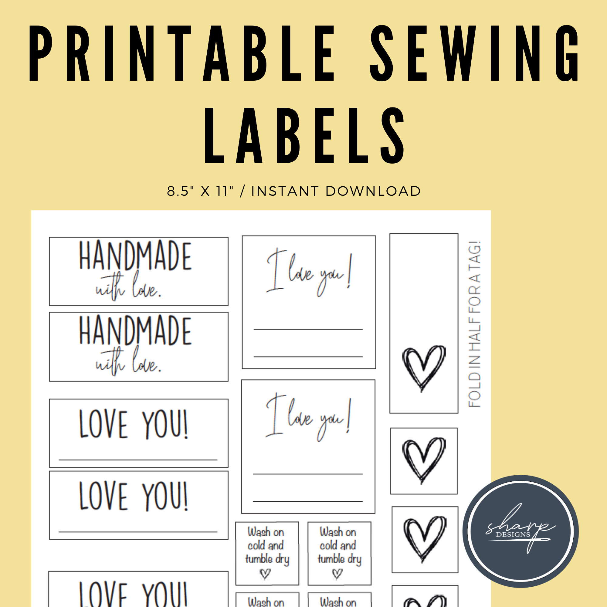 printable sewing labels
