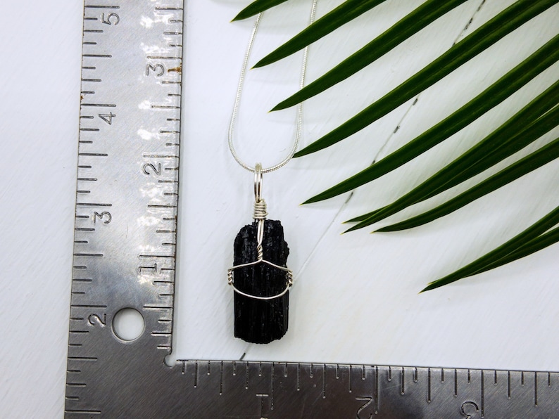 Raw Wire Wrapped Dark Crystal Empath protection pendant Birthstone Unique Gift Amulet Black Tourmaline Necklace Schorl
