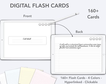 Digital Flash Cards - Goodnotes Flash cards - Ipad Flash Cards - Multiplication Flash Cards