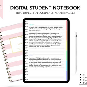 Digital Notebook | Student Notebook | 600+ Pages | Dividers for Subjects | Vertical