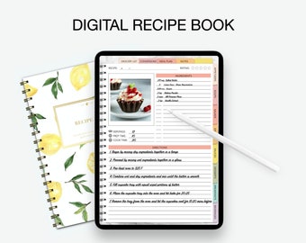 Livre de recettes numérique - Planificateur vertical Goodnotes hyperlié