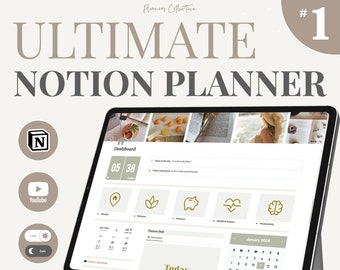 The Ultimate Notion Planner, Notion Template, Notion Planner, Notion Life Planner, Aesthetic Notion Planner, Light and Dark Themes