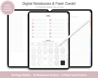 Digitaal notitieboek - Goodnotes Notebook - Digitaal notitieboek voor studenten - Verdelers voor onderwerpen - Verticaal