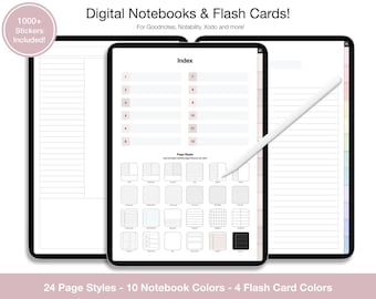 Digital Notebook for Goodnotes: Customizable Subject Dividers, 2000+ Stickers