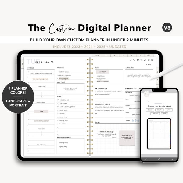 Digital Planner, Goodnotes Planner, iPad Planner, Notability Planner, Dated Digital Planner, 2024 2025 Undated Planner, Notepad