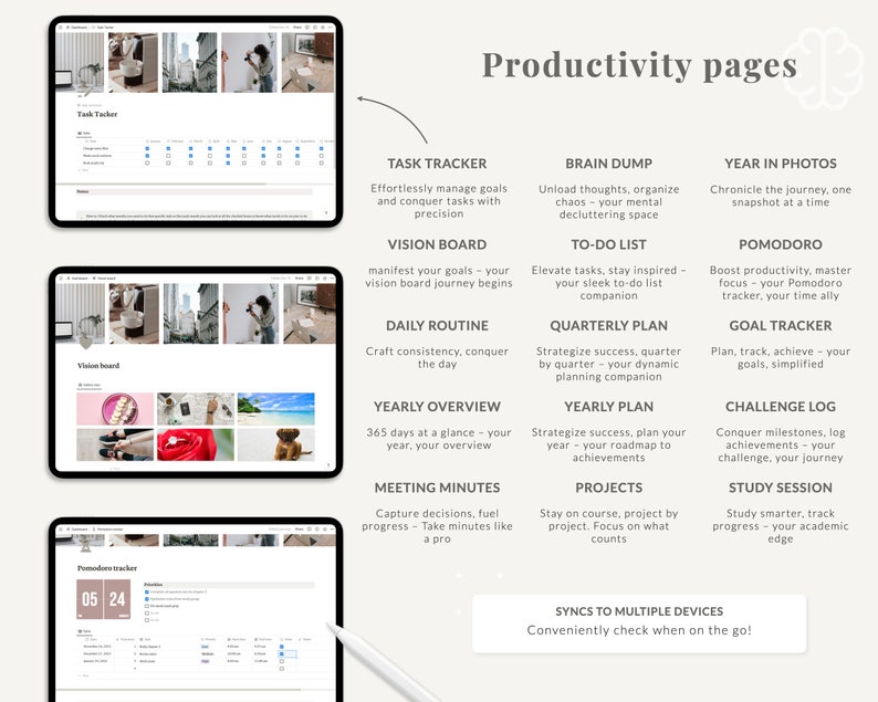 The Ultimate Notion Planner, Notion Template, Notion Planner, Notion Life Planner, Aesthetic Notion Planner, Light and Dark Themes image 8