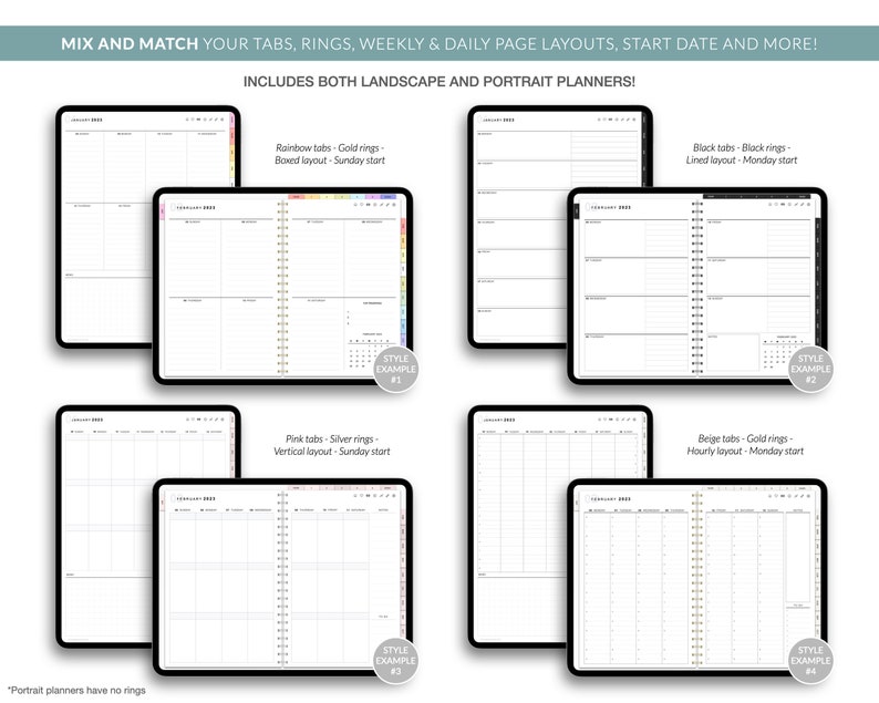 Digital Planner, Goodnotes Planner, iPad Planner, Notability Planner, Dated Digital Planner, 2024 2025 Undated Planner image 3