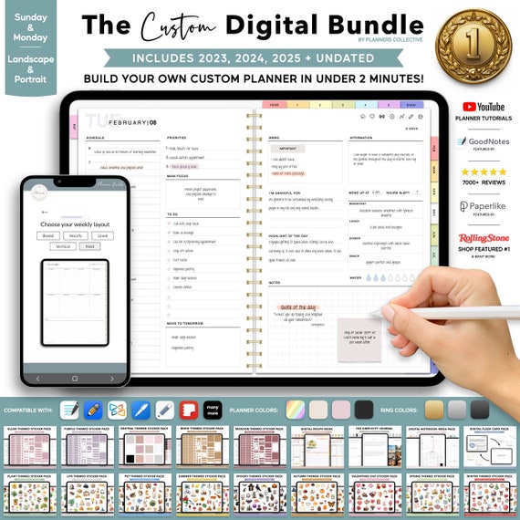 Digital 2024 Monthly Planner, for Digital Planning on iPad - bloom