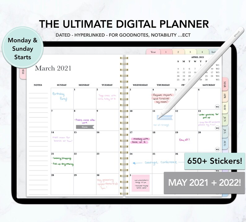 Digital Planner Goodnotes Ipad Planner Daily Planner Weekly image 0