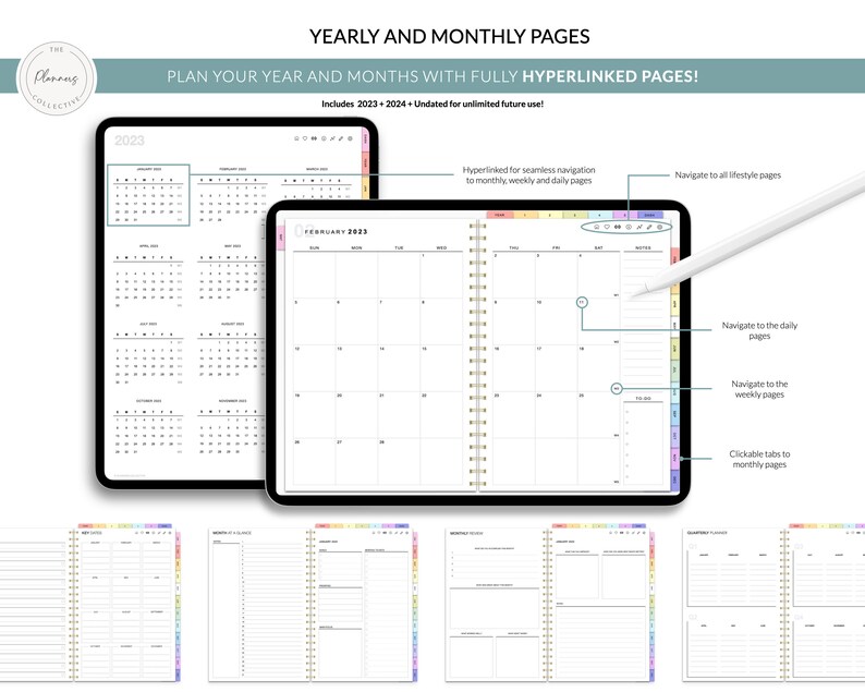 Digital Planner, Goodnotes Planner, iPad Planner, Notability Planner, Dated Digital Planner, 2024 2025 Undated Planner afbeelding 4