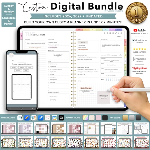 Custom Digital Planner Bundle: 2026, 2027 & Undated