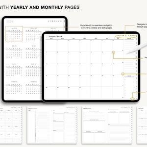 Digital planner, Goodnotes planner, iPad planner, Notability planner, Dated digital planner, Digital calendar image 2