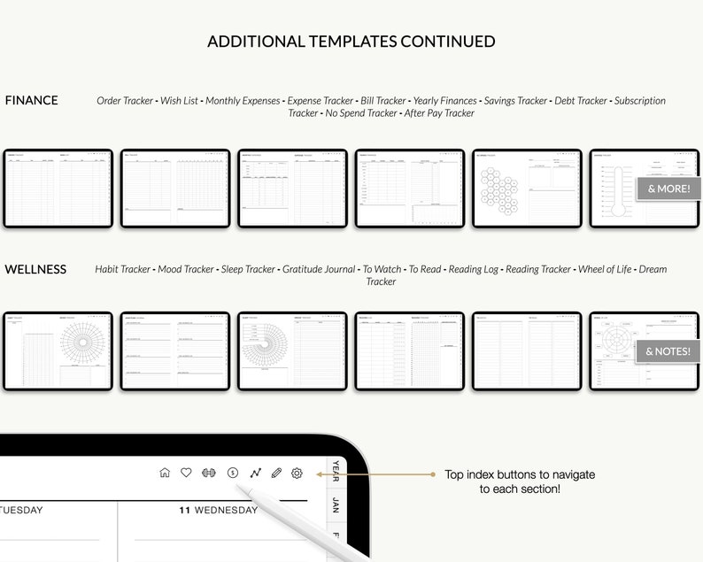 Digital planner, Goodnotes planner, iPad planner, Notability planner, Dated digital planner, Digital calendar image 6