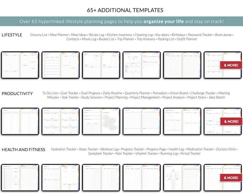 Digital Planner, Goodnotes Planner, iPad Planner, Notability Planner, Dated Digital Planner, 2024 2025 Undated Planner image 6