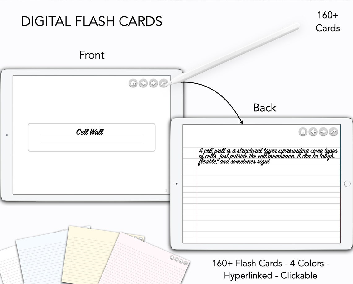 Digital Flash Cards Goodnotes Flash Cards Ipad Flash Cards Etsy