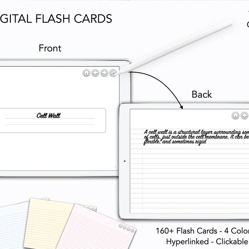 Digital Flash Cards Goodnotes Flash Cards Ipad Flash Cards Etsy
