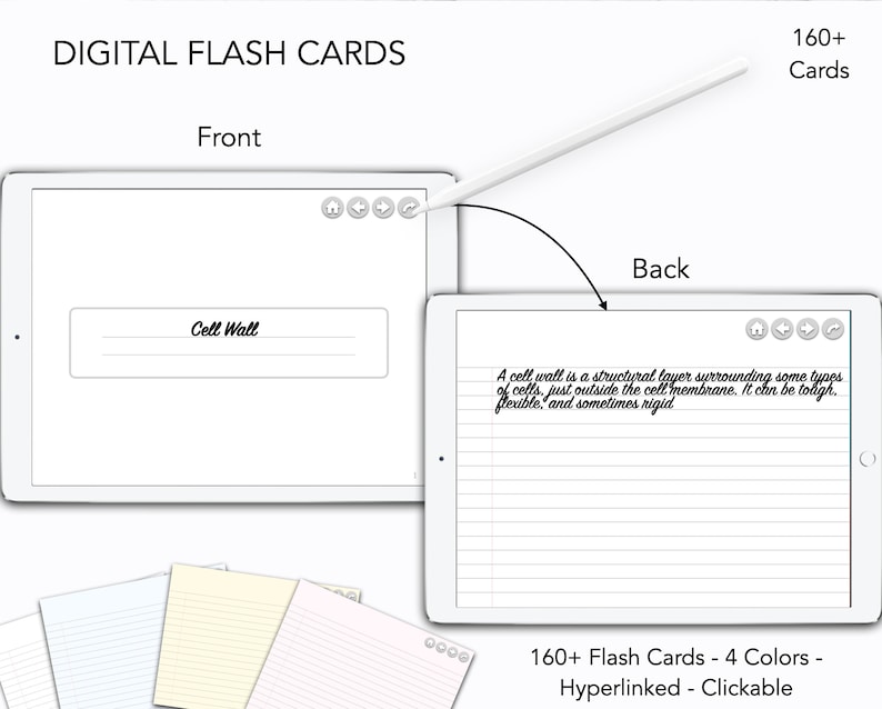 Digital Flash Cards Goodnotes Flash Cards Ipad Flash Cards Etsy