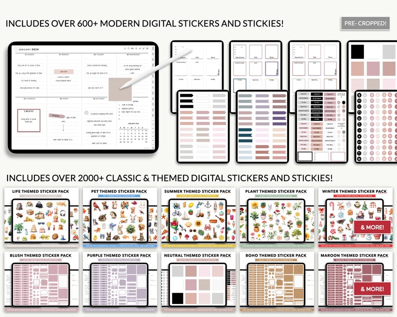 Digital planner, Goodnotes planner, iPad planner, Notability planner, Dated digital planner, Digital calendar image 9