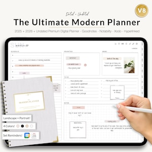 Digital planner, Goodnotes planner, iPad planner, Notability planner, Dated digital planner, Digital calendar