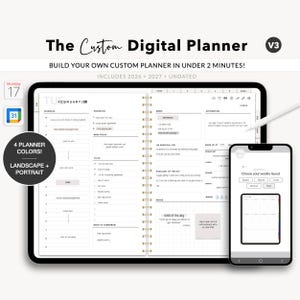 Custom Digital Planner: 2026-2027 Undated, iPad & Tablet