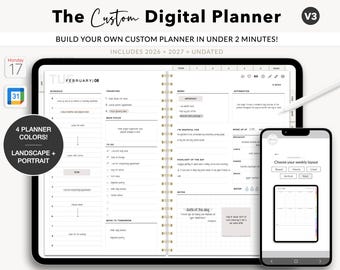 Custom Digital Planner: 2026-2027 Undated, iPad & Tablet