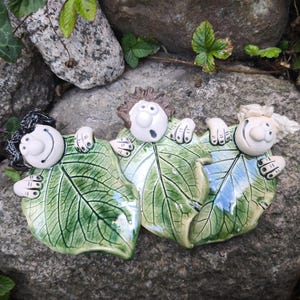 BLÄTTERWICHTEL! Lustige Wichtel aus Keramik I Keramikwichtel I Waldwichtel Keramikfiguren Herbstkeramik Handarbeit aus Ton