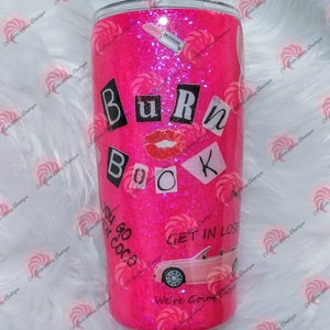 Pink Mean Girls Glitter Tumbler  Personalized Tumbler – Vinyl