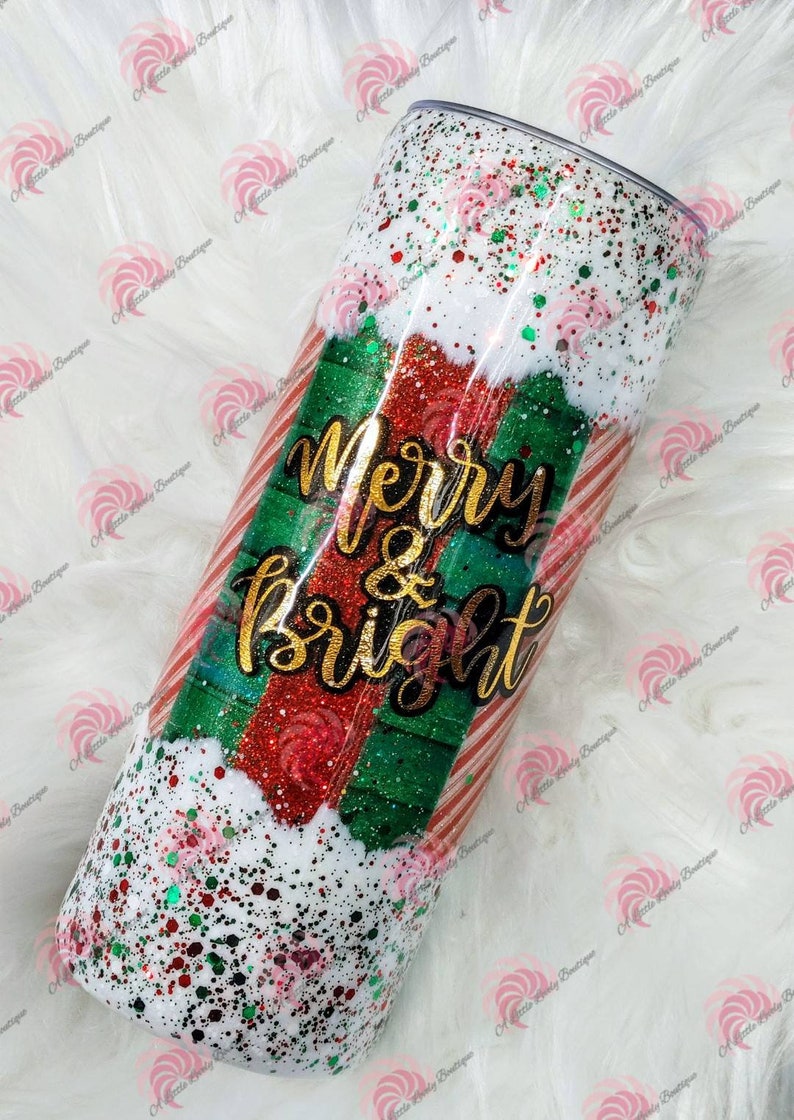 Download Christmas paint brush stroke tumbler | Etsy
