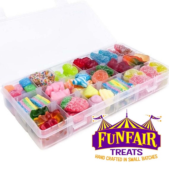 Rainbow Candy Charcuterie Board in Tackle Box Container for Kids