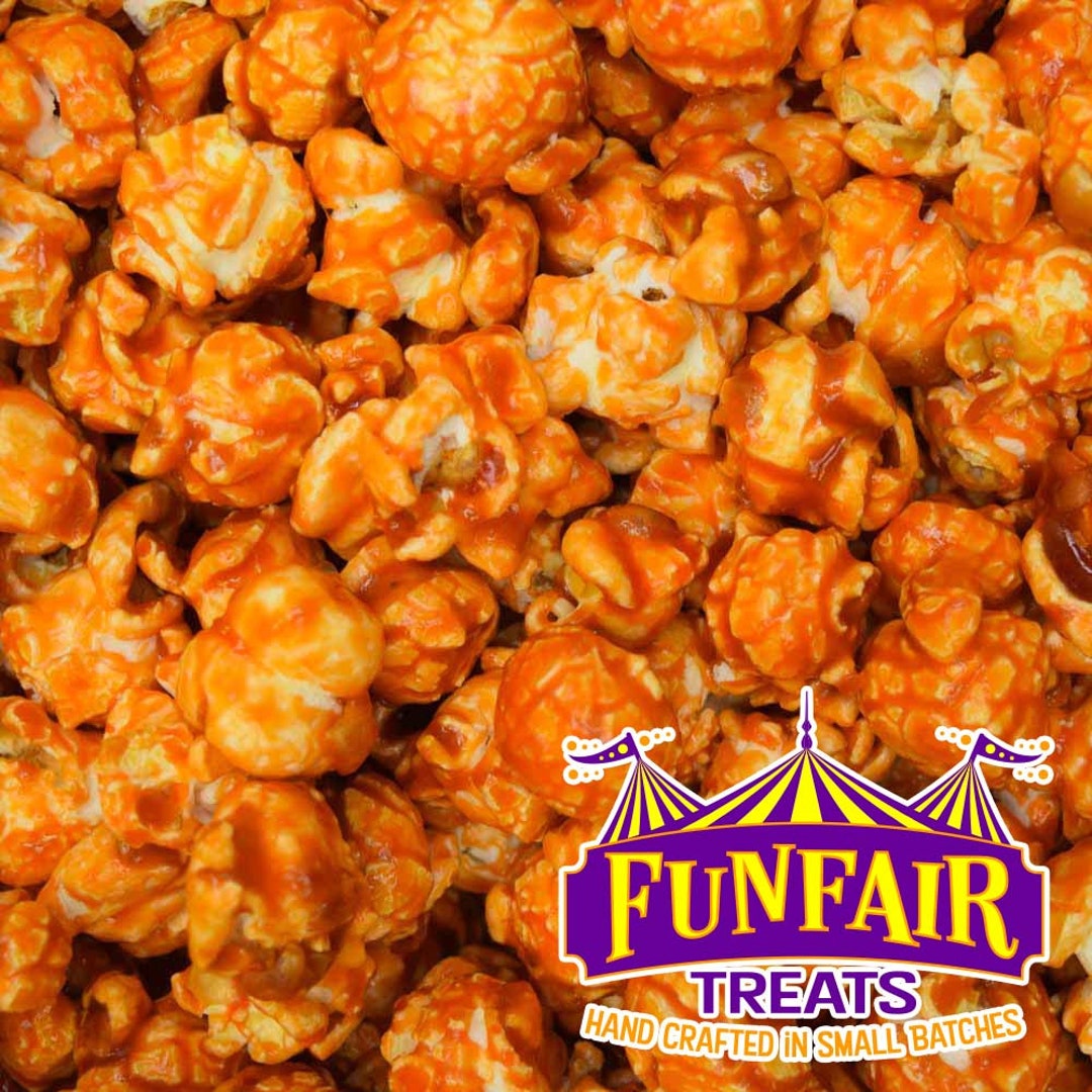 Popcorn Orange Flavored Orange Color Candied Orange Popcorn Etsy