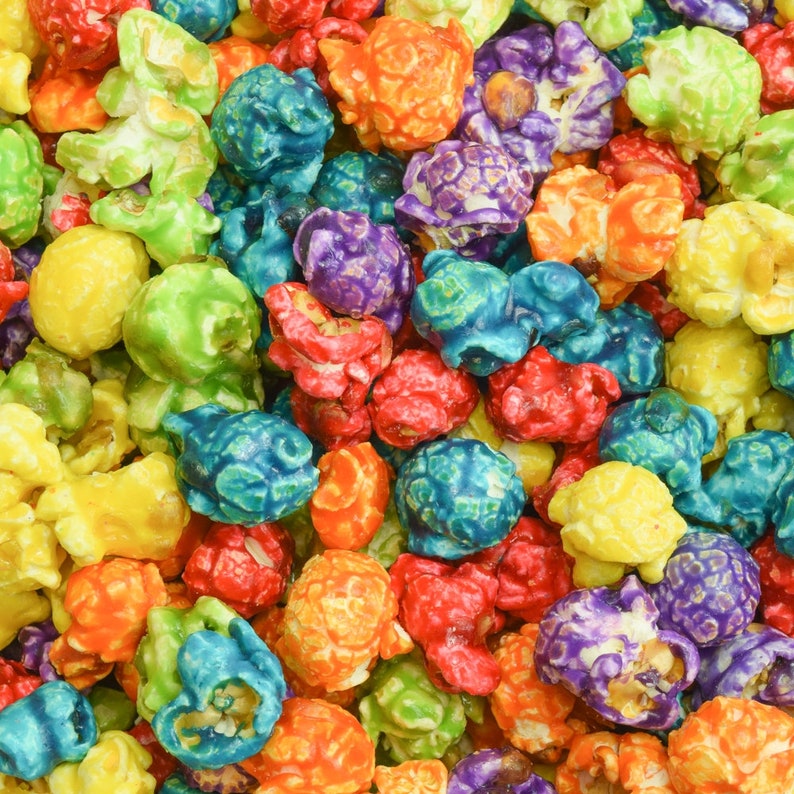 Candied Popcorn Rainbow Assorted Candy Flavors Gourmet Etsy
