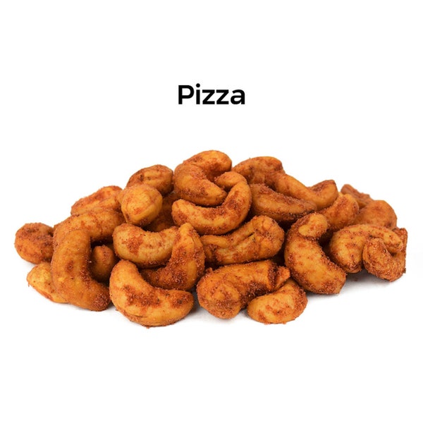 Cashews Pizza Flavor 5 oz, Classic Pizza Savory & Unique Flavors, Perfect for Snacking, Plant-Based Protein, Healthy Fats.