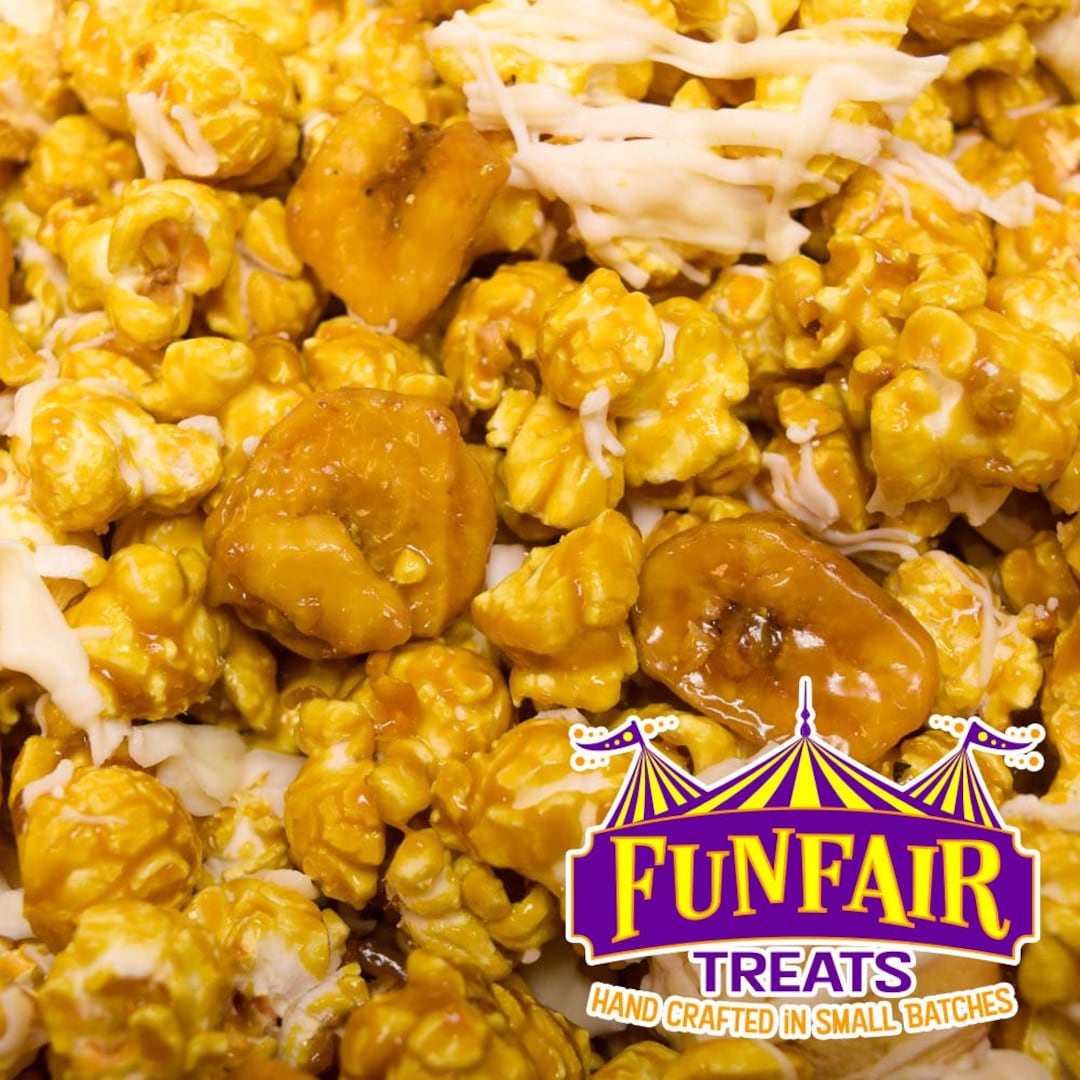 Popcorn Banana Pudding Flavor, Candied Popcorn, White Chocolate