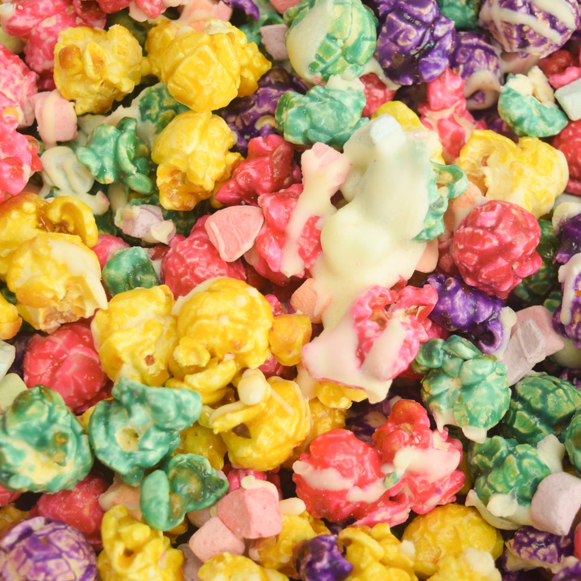 Popcorn Pastel Colors Unicorn Popcorn Rainbow White Etsy