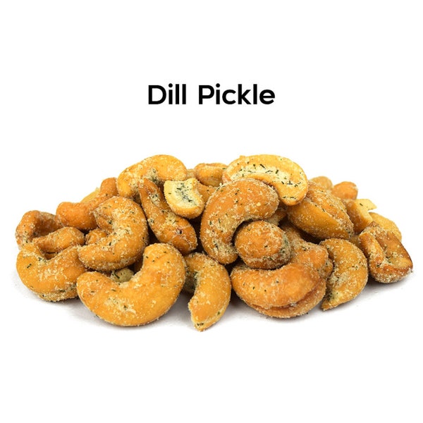 Dill Pickle Flavored Cashews 5 oz Perfect for Dill Lovers, Savory & Unique Seasoning, Perfect for Snacking, Plant-Based Protein Healthy Fats