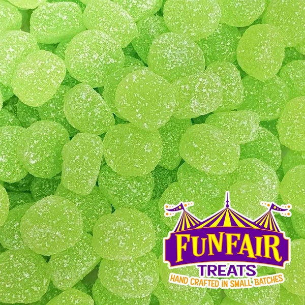 Gustaf Sour Apple Dots 1 Lb Bag, Gummi Candy, Sour Candy Bright Green Color, Perfect for Party Favors, Sour and Chewy Apple Flavor.