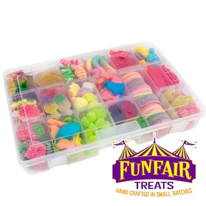 Large Gummi Candy Tackle Box, Rainbow Sweet & Sour Gummies, Gift