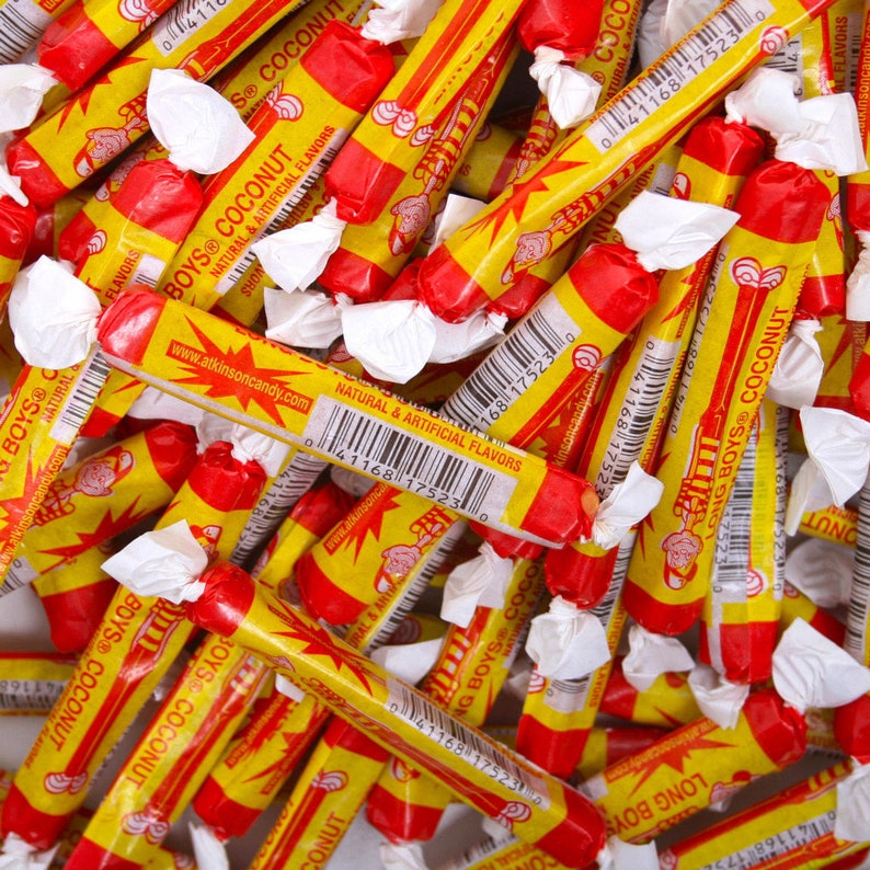 Coconut Long Boys Candy 2.5Lb Bag, Caramel and Coconut Flavored, Old-Fashioned Candy, Nostalgic Party Favors Candy, Perfect for Candy Lovers image 1