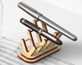 Oak Pen Stand, Fountain Pen Display, Stylish Wood Stand