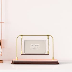 Soporte para tarjetas de presentación de color rosa, soporte para tarjetas de presentación para escritorio, expositor para tarjetas de presentación, almacenamiento, etiqueta para nombre de escritorio