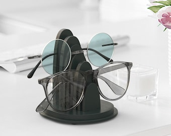 Black Double Glasses Holder, Eye Glasses Stand, Sunglasses Stand, Desk Organizer, Office Accessory