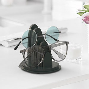 Black Double Glasses Holder, Eye Glasses Stand, Sunglasses Stand, Desk Organizer, Office Accessory