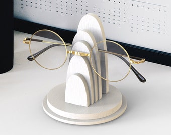 White Single Glasses Holder, Eye Glasses Stand, Sunglasses Stand, Desk Organizer, Office Accessory