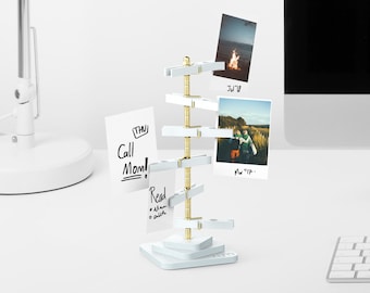 Weißer Fotohalter, Mehrere Notizhalter, Wochenplaner, Kartenhalter, Rezepthalter, Bürodekoration, Schreibtischzubehör