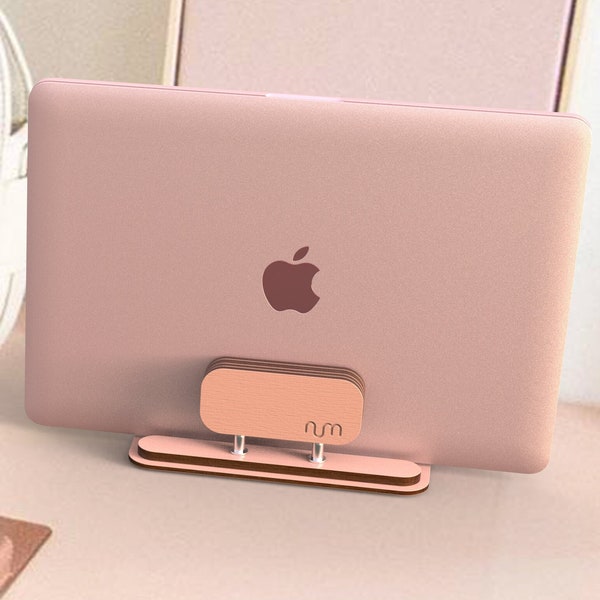 Pink Vertical Laptop Stand, Laptop Dock, Docking Station, Macbook Vertical